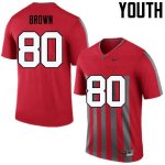 Youth Ohio State Buckeyes #80 Noah Brown Throwback Nike NCAA College Football Jersey Stability SSQ6544OF